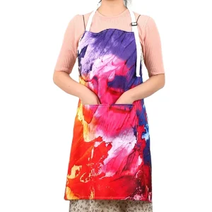 Reusable Washable Waterproof Sleeveless Kitchen Bib Chef Cooking Apron Polyester Cotton Fashionable Eco-Friendly