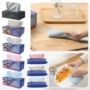 Reusable Wipes for Cleaning Kitchen Rags Dish Cloths Microfiber Cleaning Cloth with Box for Home Kitchen and Car