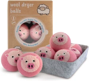 Reusable XL 100% New Zealand Wool Eco Friendly Laundry Dryer Balls with Smell Removing & Dehumidification
