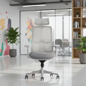 Revolving Upholstered Ergonomic Office Chair with Swivel Design