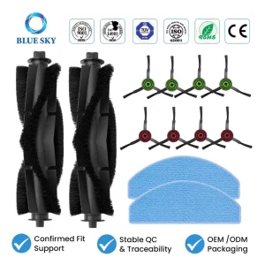 Robot Vacuum Replacement Parts Kit for Tikom G8000 Max Side Brush Roller Brush Mop Pad Accessories