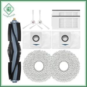 Robotic Vacuum Cleaner Replacement Parts: Main Brush, Side Brush, HEPA Filter, Mop Pad, Dust Bag