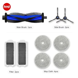 Robotic Vacuum Spare Parts Kit Fit for Ecovacs Deebot Mini Omni Accessories Main Side Spin Brush Roller Mop Pad HEPA Filter