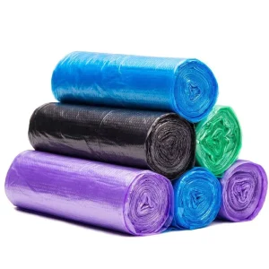 Rolls PE Disposable Vest Handle Garbage Bag with Flexo Printing Household Portable Thick Colors Trash Storage Bag