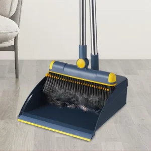 Room Floor Cleaning Stainless Steel Long Handle Plastic Sweeping Broom and Dustpan Set for Home