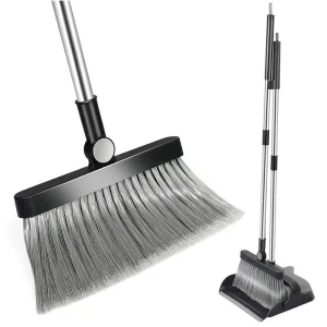 Rotatable Broom And Dustpan Set Home Office Clean Stainless Steel Handle Folding Brooms & Dustpans