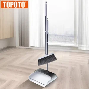 Rotatable Broom and Dustpan Set Home Office Clean Stainless Steel Handle Folding Brooms & Dustpans
