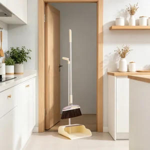 Rotatable Broom and Dustpan Set for Home Use Eco Friendly Lightweight Upright Design for Kitchen Office Floor Cleaning
