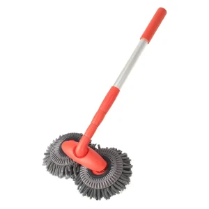 Rotating Double Brush Head Car Wash Mop Auto Supplies Three Section Telescopic Mop Roof Window Cleaning Maintenance Accessories
