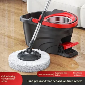 Rotating Mop Dual drive Microfiber Stainless Steel Heavy Duty Household Cross border Labor saving Eight character 70% 80%