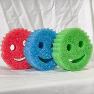 Round Double-sided Cleaning Sponge High Density Non-scratch Scouring Pad for Kitchen Dishwashing Cleaning