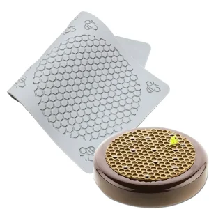 Round Honeycomb Lace Silicone Pastry Mold, LFGB Certified