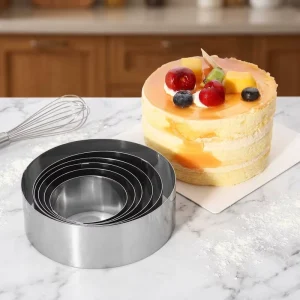 Round Stainless Steel Mousse and Cake Rings for Baking