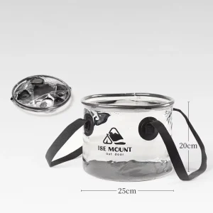 Round Transparent Water Bucket Portable Camping Handheld Folding Watering Bucket Fishing Washing Basin Storage Bucket