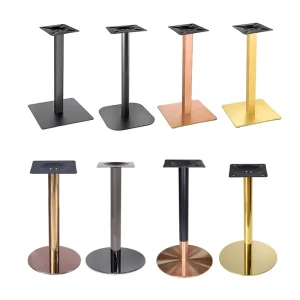Round or Square Stainless Steel Table Base Leg Heavy-Duty Restaurant Cafe Table Frame