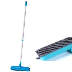 Rubber Bristle Broom Carpet Rubber Broom Squeegee with Long Handle