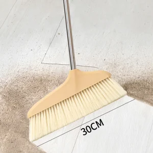 Rubber Broom Carpet Brush Indoor Floor Durable Outdoor Home Broom Long Handled Sweeping Brush with Comfortable Reinforced Handle