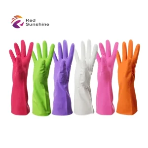 Rubber Gloves Customized Orange Pure Waterproof Latex Kitchen Cleaning Household Rubber Working Hand Gloves Guantes De