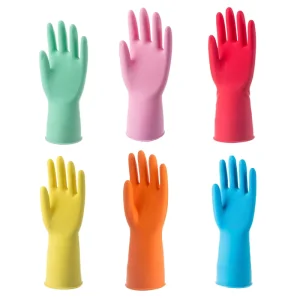 Rubber Household Gloves Dishwashing Household Gloves Cleaning Latex Kitchen Latex Thin Durable Reusable Waterproof