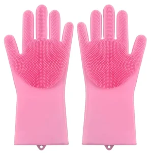 Rubber Silicone Dishwashing Gloves Household Silicone Kitchen Dishwashing and Vegetable Washing Gloves Pet Bathing Gloves