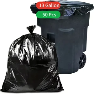 Rubbish Large Compostable Black Heavy Duty 13 Gallon Big Size Thick Plastic Trash Garbage Bag