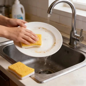 S Shape Double Sided Kitchen Sponge Wood Pulp Cellulose Scouring Pad Dual Action Heavy Duty Cleaning Sponge Bulk