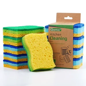 S Shape Scrub Cleaning Natural Kitchen Cleaner Wood Pulp Sponge Non scratch Swedish Cellulose Sponges & Scouring Pads