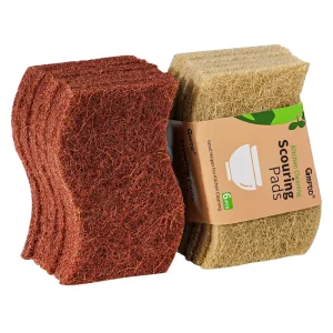 S Shape Sisal Scouring Pad Scrubbing Pad Brush Coconut Scrub Pads Scrubber Sponge for Washing Dishes Scourer Household Kitchen