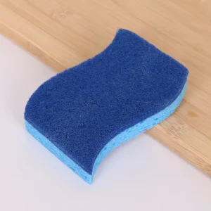 S Type Blue 2 Layer Dishwashing Sponge Wood Pulp Cotton Scouring Pad Manufacturer’s Decontamination Sponge