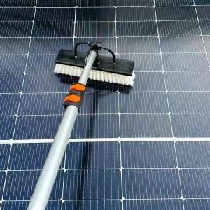 S1 Manual Dry Water Solar Panel Cleaning Brush Aluminum Alloy Nylon Black 30cm 50cm