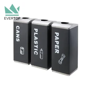 SD 34 30L 8 Gal Black Blue Green Sorting Stainless Steel Lid Paper Public Bin Office Recyclable Waste Bins Bottle Recycling Bin