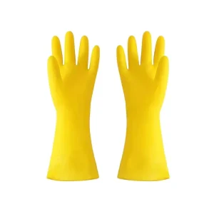 SHUOYA Stock 35g Cleaning Glove Latex Household Glove Yellow Rubber Kitchen Dish Gloves