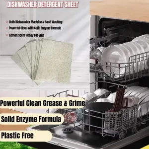 SINOLEKA Fresh Lemon Scented Eco Friendly Powerful Clean Dishwashing Detergent Sheets Solid Enzyme