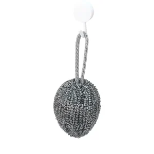 SUS434 Stainless Steel Wool Scour Pads With a Hanging Rope 6PCS Box Durable Steel Wire Sponge for Dishwashing and Deep Cleaning