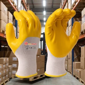 Safety Household Gloves Nitrile Smooth 13 Gauge 3 4 Dipped Construction Hand Protective Gloves General Garden Gloves for Work