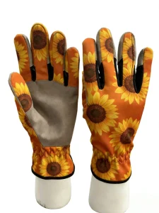 Safety Unisex Half Finger Work Gloves Floral Print Gardening Gloves with Reinforced Fingers for Cycling Sports & Outdoor Use