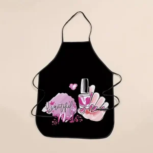 Salon Apron Manicure Apron Bib Aprons Gray Adjustable for Hair Cutting Styling Nail Art Painting Nail Beauty Salon Accessories