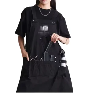 Salon Bib Aprons for Men and Women Stylists Makeup Artists Beauty Professionals Cleaning Polyester Soft Reusable Black Customization