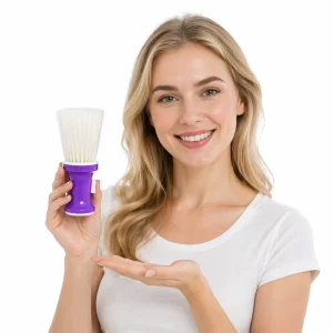 Salon Plastic Neck Duster Brush Soft Nylon Fiber Barber Brush Haircutting Cleaning Hair Care Sweeping Portable Hairstylist