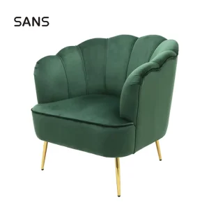 Sans Luxury One Seat Leisure Armchair Velvet Accent Chair with Golden Legs Storage Modern Design for Living Room & Home Office