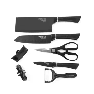 Santoku Knife New Design ABS Handle Kitchen Chef Knives Set With Ceramic Peeler and Scissors Finger Protector