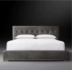 Sassanid OEM Fashion Modern American Luxury Leather Framed Box tufted Panel Platform Bed Ultra Comfortable Bedroom Sets