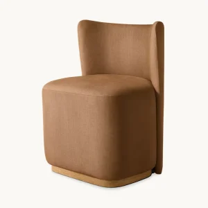 Sassanid OEM Italian Design Wing Back Chair American Dining Room Lala Fabric Dining Side Chair