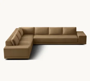 Sassanid Original Italian Postmodernism Sofa Luxury Living Room Cortona Burnt Caramel Full Cushions Back L Chaise Sectional