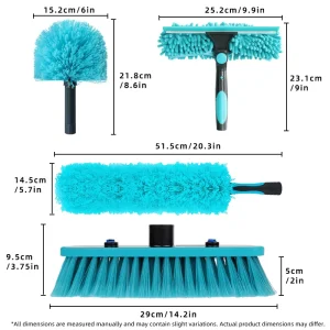 Scalable Window Cleaning System Kit Solar Panel Window Cleaning Tool Solar Brush 4 Sections 3.6-meter Tool