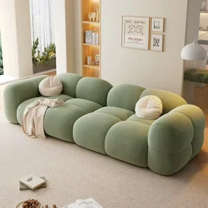 Scandinavian Cream Fabric Sofa