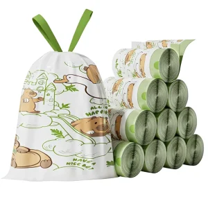 Scented Drawstring Garbage Bags Odor Block Waterproof for Kitchen Wet Dry Waste Disposal