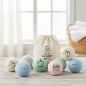 Scented Eco-Friendly Reusable New Zealand Wool Dryer Balls 7cm Colorful Cute Pattern Gift for Drying Machine Laundry Room Smell