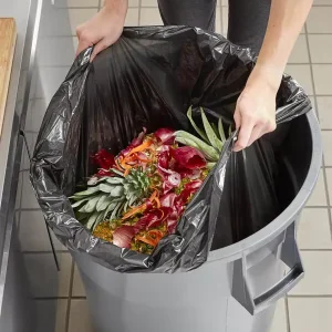 Scented Lavender Gravure Printed PE Mesh Flat Tied Trash Bags 13 Gal Odor Control for Kitchen Bathroom Household Use