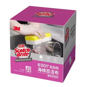 Scotch Brite Non Scratch Sponge Scouring Pad 6301 HACCP certified Scouring Sponge Pad for Commercial Kitchens